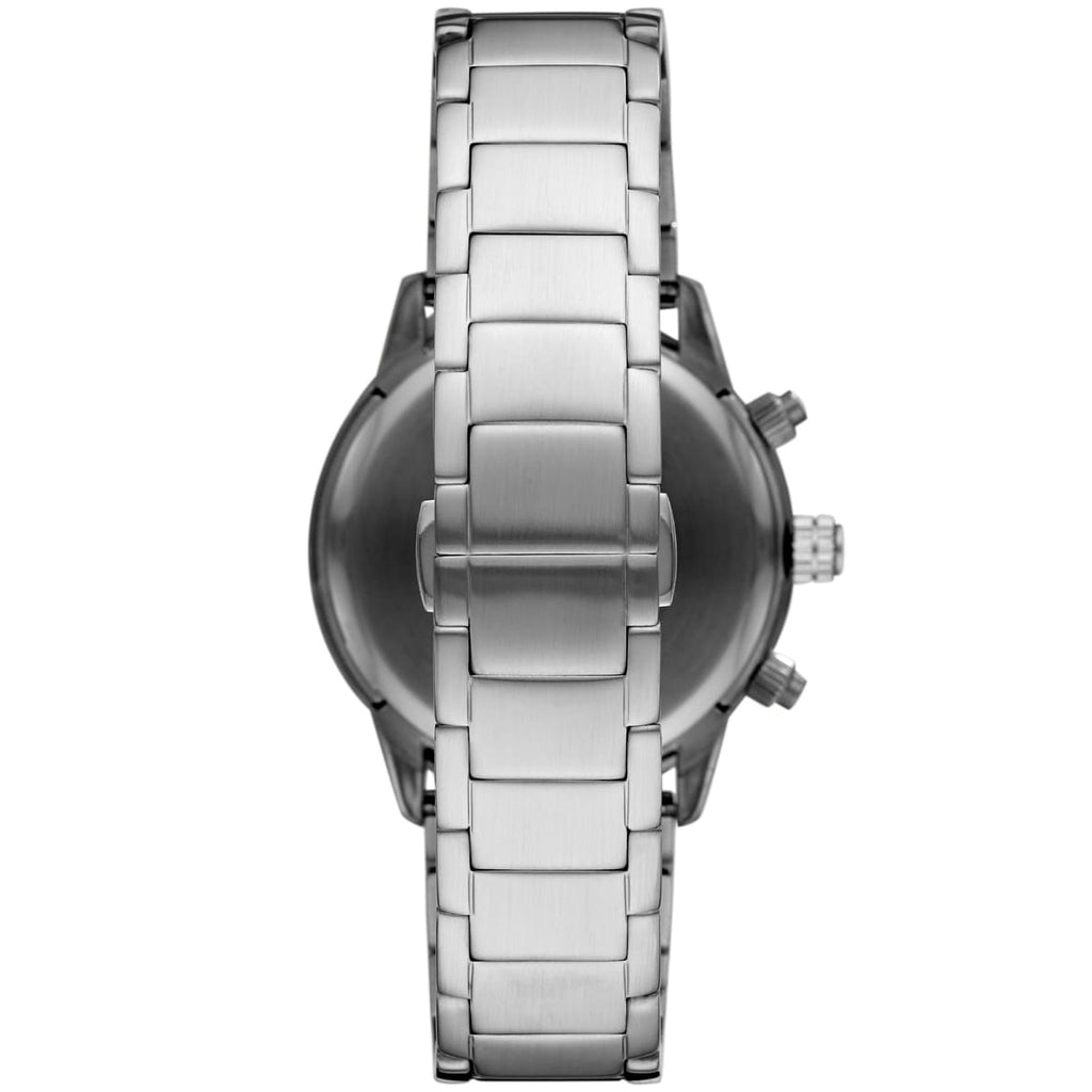 Emporio Armani Mario AR11241 43mm Men's Chronograph Watch – Black & Black Stainless Steel Bracelet