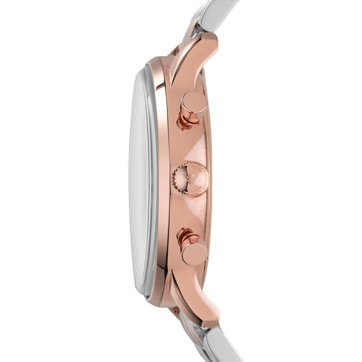 Emporio Armani Gianni AR1721 43mm Men's Chronograph Watch – Grey Sunray & Rose Gold Stainless Steel Bracelet