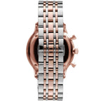 Emporio Armani Gianni AR1721 43mm Men's Chronograph Watch – Grey Sunray & Rose Gold Stainless Steel Bracelet