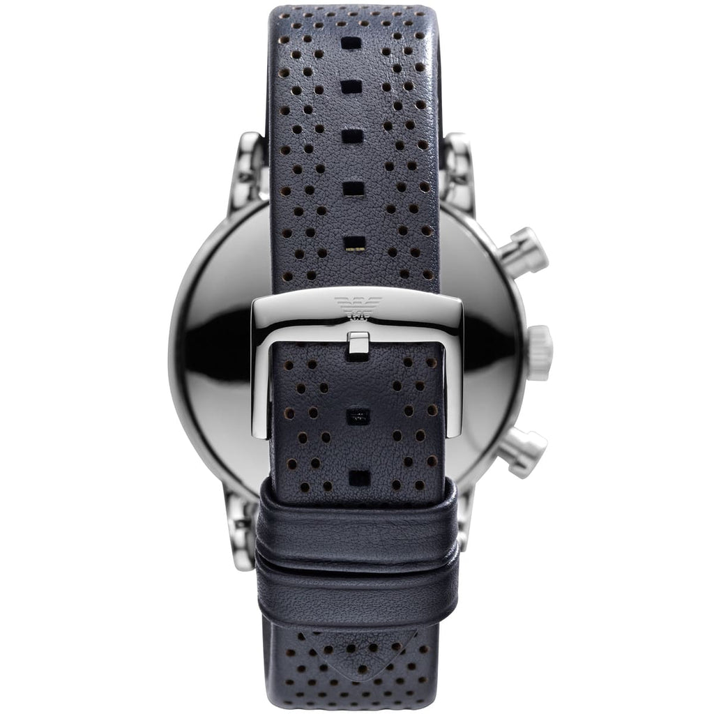 Emporio Armani Luigi AR1736 43mm Men's Chronograph Watch – Blue & Blue Genuine Leather Strap