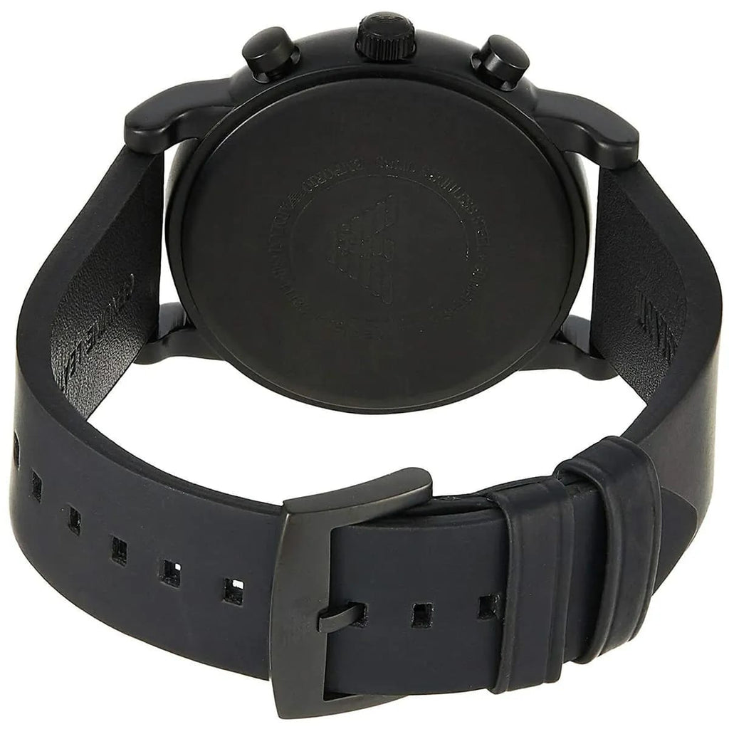 Emporio Armani Luigi Slim AR11133 43mm Men's Chronograph Watch – Black & Black Silicone Strap