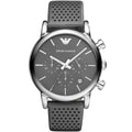 Emporio Armani Luigi AR1735 43mm Men's Chronograph Watch – Grey & Grey Genuine Leather Strap