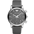 Emporio Armani Luigi AR1735 43mm Men's Chronograph Watch – Grey & Grey Genuine Leather Strap