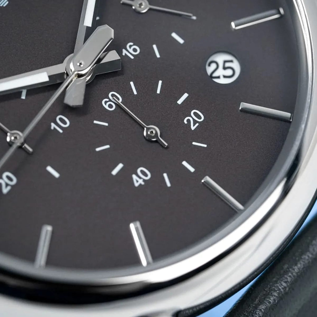 Emporio Armani Luigi AR1735 43mm Men's Chronograph Watch – Grey & Grey Genuine Leather Strap