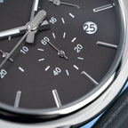 Emporio Armani Luigi AR1735 43mm Men's Chronograph Watch – Grey & Grey Genuine Leather Strap