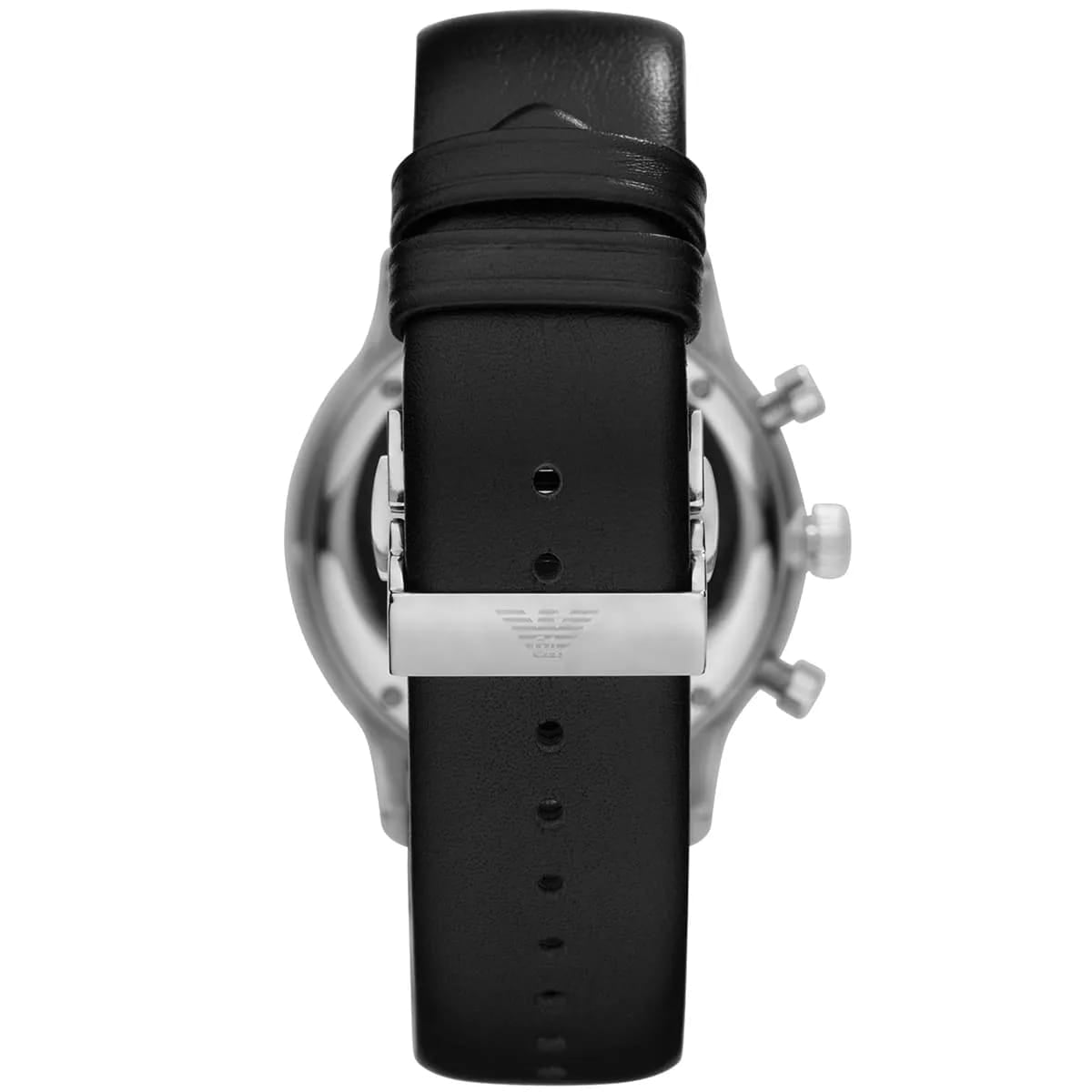 Emporio Armani Gianni AR0397 43mm Men's Chronograph Watch – Black & Black Genuine Leather Strap