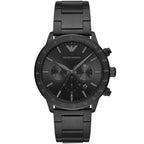 Emporio Armani Mario AR11242 43mm Men's Chronograph Watch – Black & Black Stainless Steel Bracelet