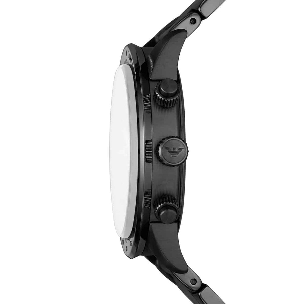 Emporio Armani Mario AR11242 43mm Men's Chronograph Watch – Black & Black Stainless Steel Bracelet