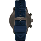 Emporio Armani Luigi AR11023 43mm Men's Chronograph Watch – Black & Blue Silicone Strap