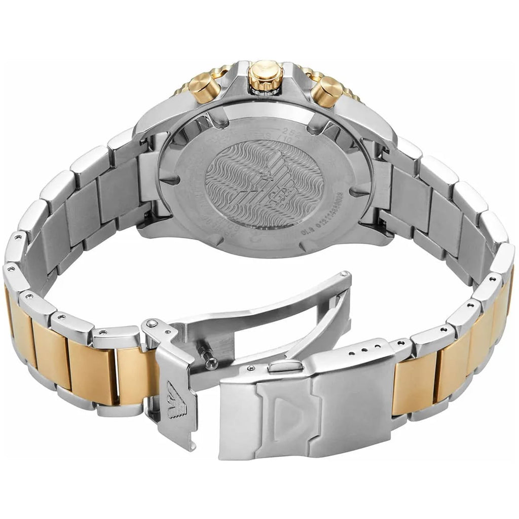 Emporio Armani Diver AR11586 43mm Men's Chronograph Watch – Green & Two-Tone Stainless Steel Bracelet