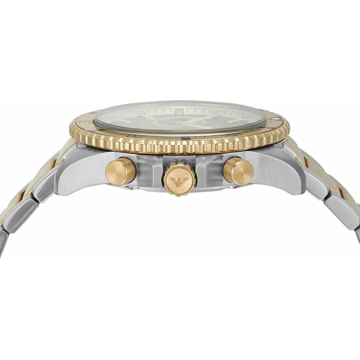 Emporio Armani Diver AR11586 43mm Men's Chronograph Watch – Green & Two-Tone Stainless Steel Bracelet
