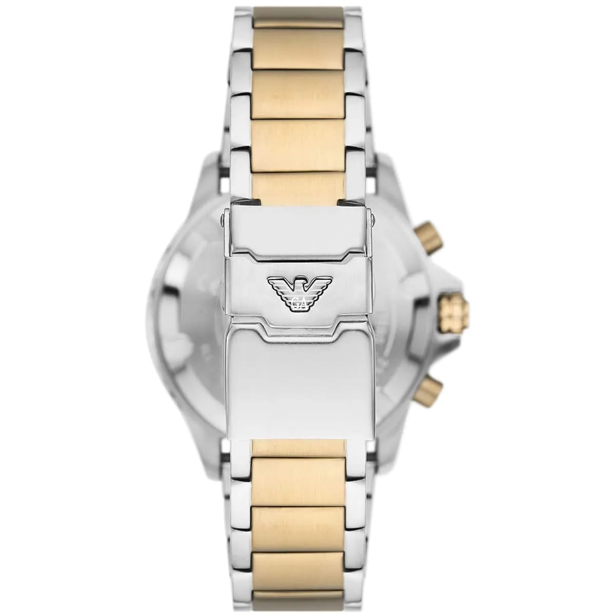 Emporio Armani Diver AR11586 43mm Men's Chronograph Watch – Green & Two-Tone Stainless Steel Bracelet