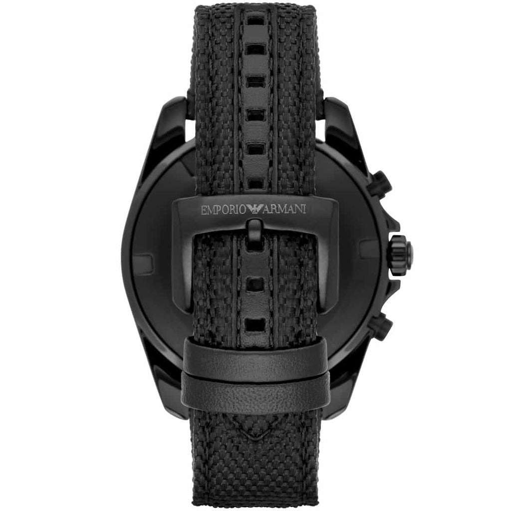 Emporio Armani Sigma AR6131 43mm Men's Chronograph Watch – Black & Black Textile Strap