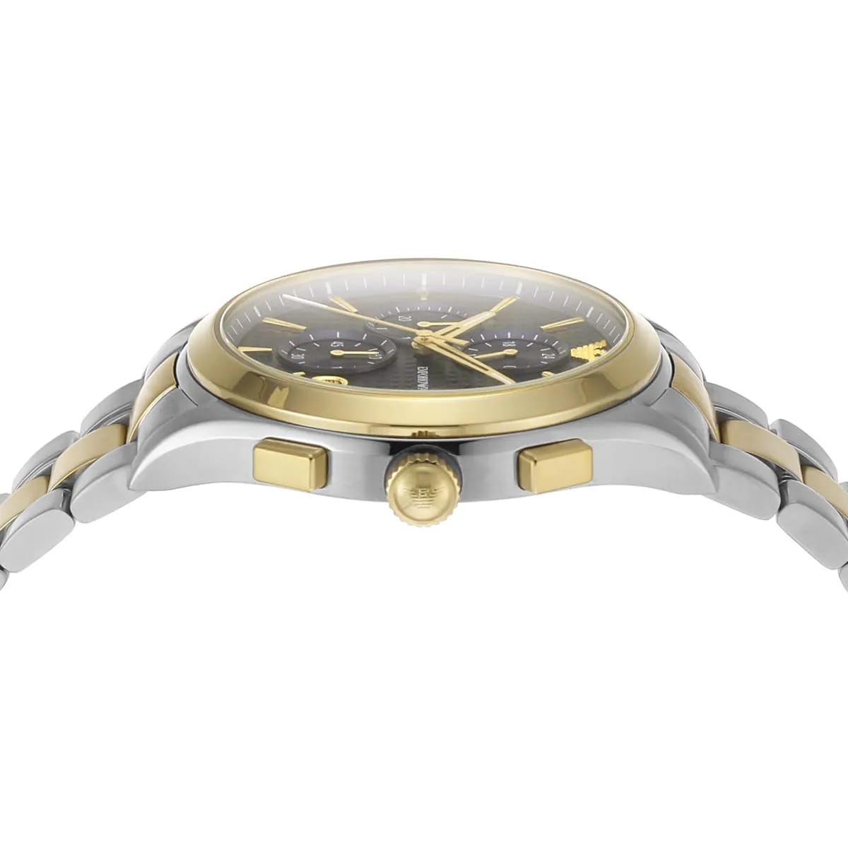 Emporio Armani Paolo AR11579 43mm Men's Chronograph Watch – Blue Textured & Two-Tone Stainless Steel Bracelet