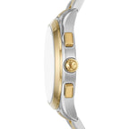Emporio Armani Paolo AR11579 43mm Men's Chronograph Watch – Blue Textured & Two-Tone Stainless Steel Bracelet
