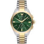 Emporio Armani Paolo AR11511 Men's Chronograph Watch – Green Sunray & Green Stainless Steel Bracelet