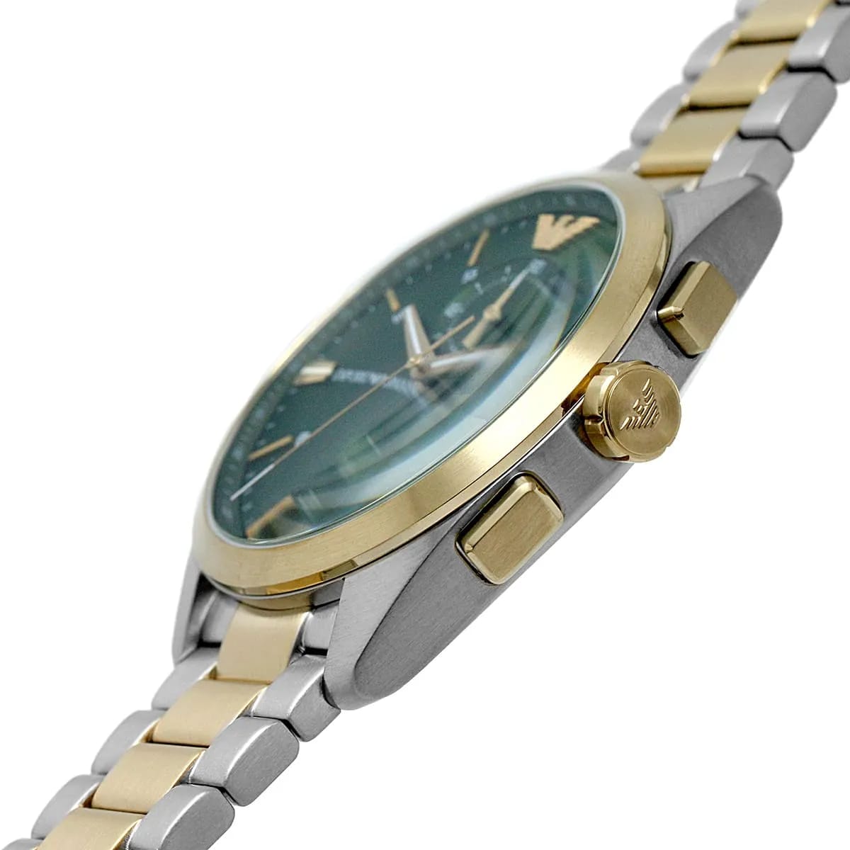 Emporio Armani Paolo AR11511 Men's Chronograph Watch – Green Sunray & Green Stainless Steel Bracelet