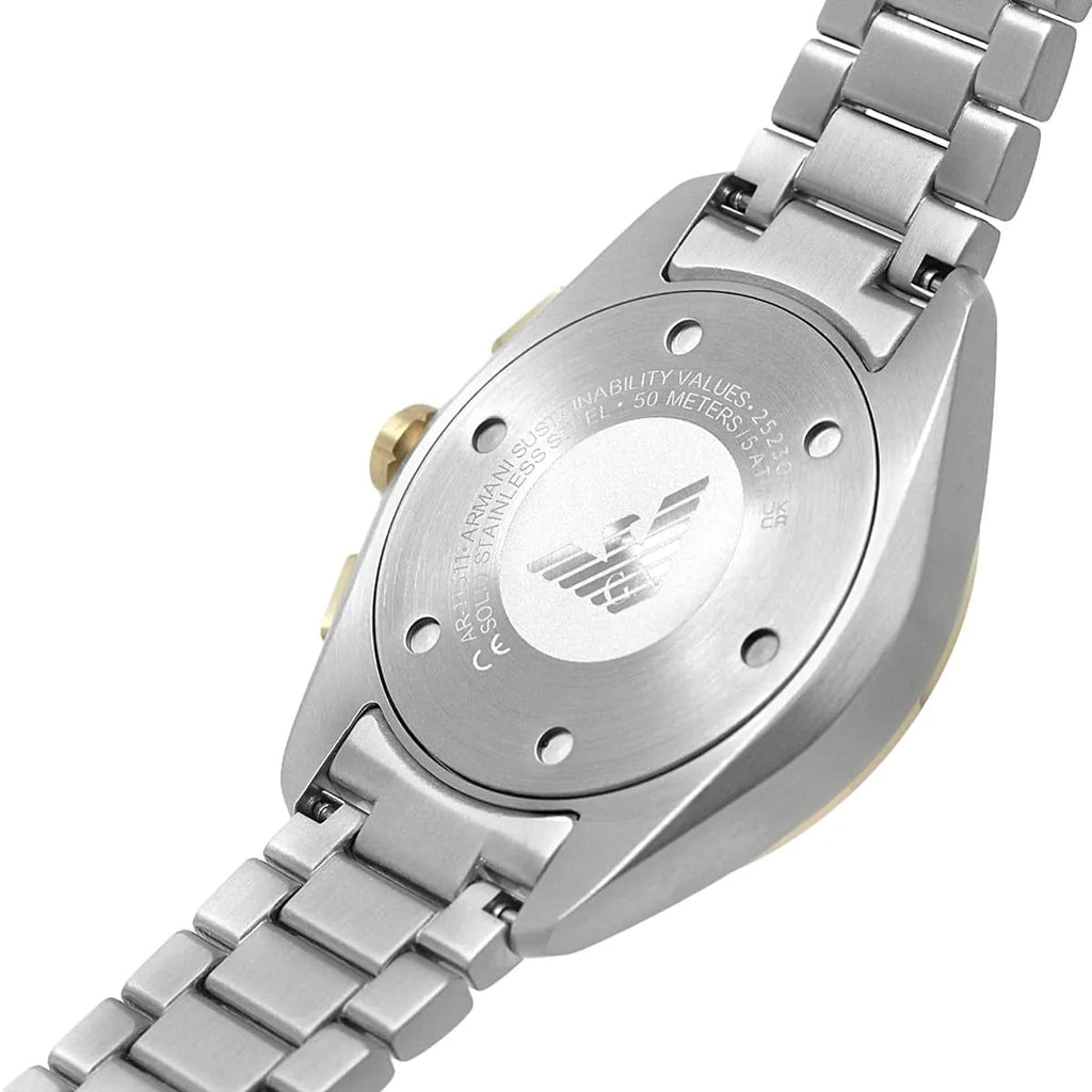 Emporio Armani Paolo AR11511 Men's Chronograph Watch – Green Sunray & Green Stainless Steel Bracelet