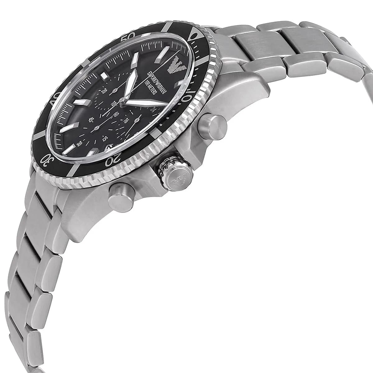 Emporio Armani Diver AR11360 Men's Chronograph Watch – Black & Black Stainless Steel Bracelet