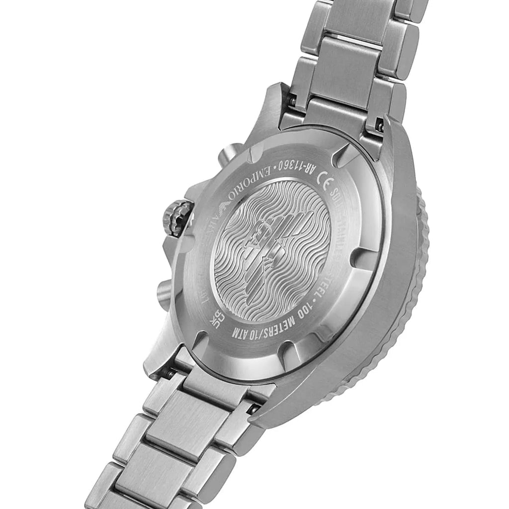 Emporio Armani Diver AR11360 Men's Chronograph Watch – Black & Black Stainless Steel Bracelet