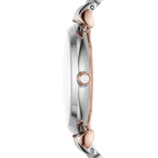Emporio Armani Gianni T-Bar AR11537 32mm Women's Quartz Watch – Silver Crystal-Set Sunray & Two-Tone Silver and Rose Gold Stainless Steel Bracelet