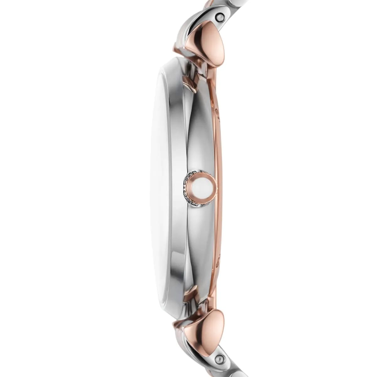 Emporio Armani Gianni T-Bar AR11537 32mm Women's Quartz Watch – Silver Crystal-Set Sunray & Two-Tone Silver and Rose Gold Stainless Steel Bracelet