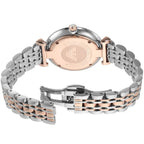 Emporio Armani Gianni T-Bar AR11537 32mm Women's Quartz Watch – Silver Crystal-Set Sunray & Two-Tone Silver and Rose Gold Stainless Steel Bracelet