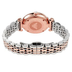 Emporio Armani Gianni T-Bar AR11537 32mm Women's Quartz Watch – Silver Crystal-Set Sunray & Two-Tone Silver and Rose Gold Stainless Steel Bracelet