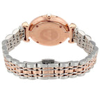 Emporio Armani Gianni T-Bar AR1840 32mm Women's Quartz Watch – White Sunray & Rose Gold Stainless Steel Bracelet