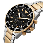 Emporio Armani World Explorer AR11680 Men's Solar Solar Watch – Black & Two-Tone Stainless Steel Bracelet