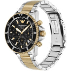 Emporio Armani World Explorer AR11680 Men's Solar Solar Watch – Black & Two-Tone Stainless Steel Bracelet
