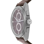 Emporio Armani Claudio AR11482 Men's Chronograph Watch – Brown Sunray & Brown Genuine Leather Strap