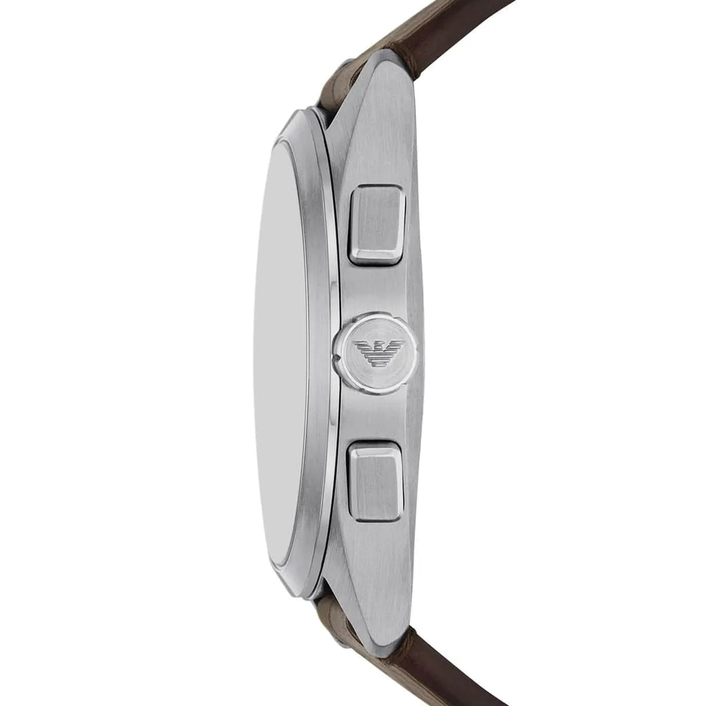 Emporio Armani Claudio AR11482 Men's Chronograph Watch – Brown Sunray & Brown Genuine Leather Strap