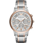 Emporio Armani Renato AR11076 Men's Chronograph Watch – Two-Tone Sunray & Two-Tone Stainless Steel Bracelet