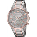 Emporio Armani Renato AR11076 Men's Chronograph Watch – Two-Tone Sunray & Two-Tone Stainless Steel Bracelet
