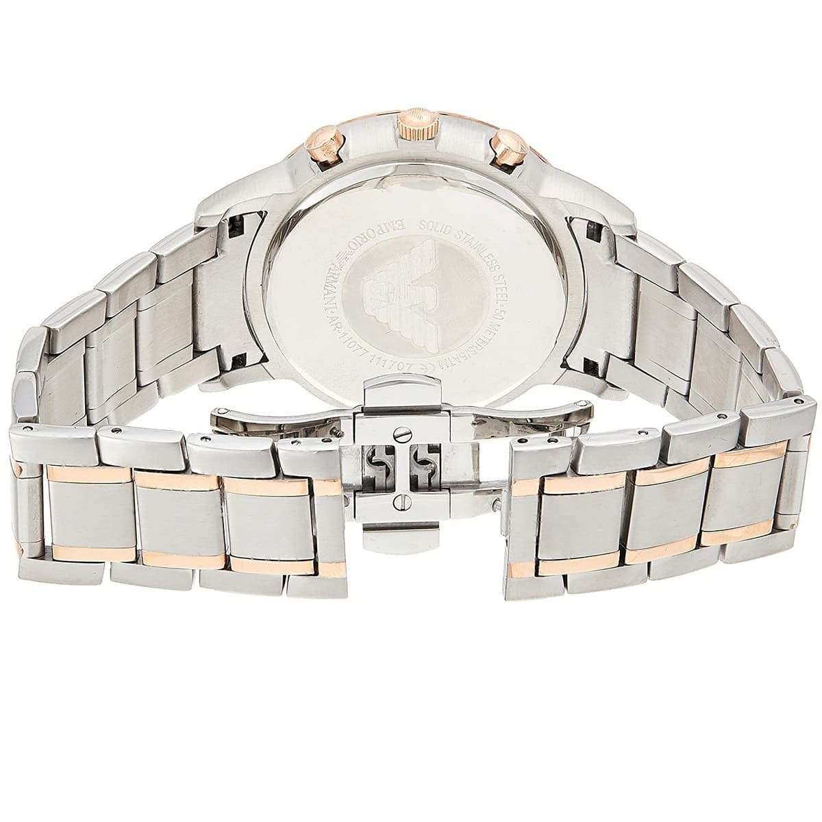 Emporio Armani Renato AR11076 Men's Chronograph Watch – Two-Tone Sunray & Two-Tone Stainless Steel Bracelet