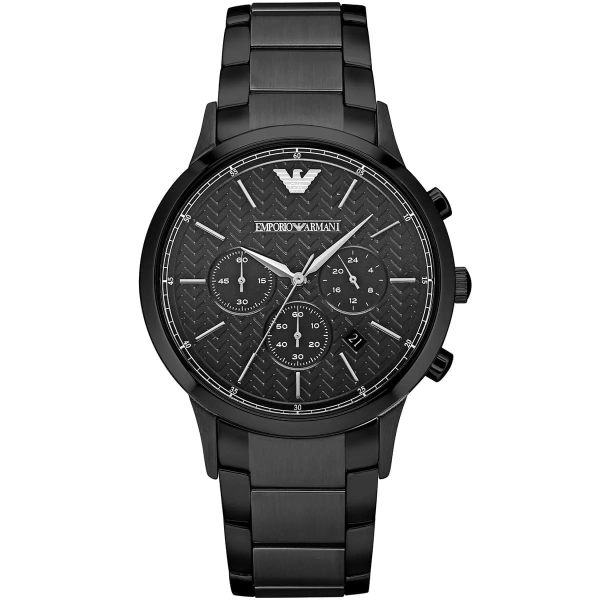 Emporio Armani Renato AR2485 Men's Chronograph Watch – Black & Black Stainless Steel Bracelet