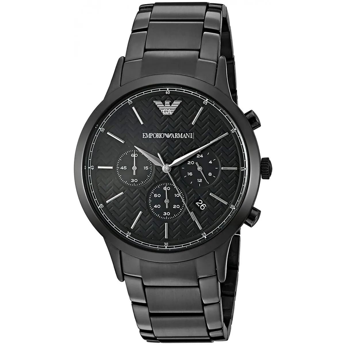 Emporio Armani Renato AR2485 Men's Chronograph Watch – Black & Black Stainless Steel Bracelet