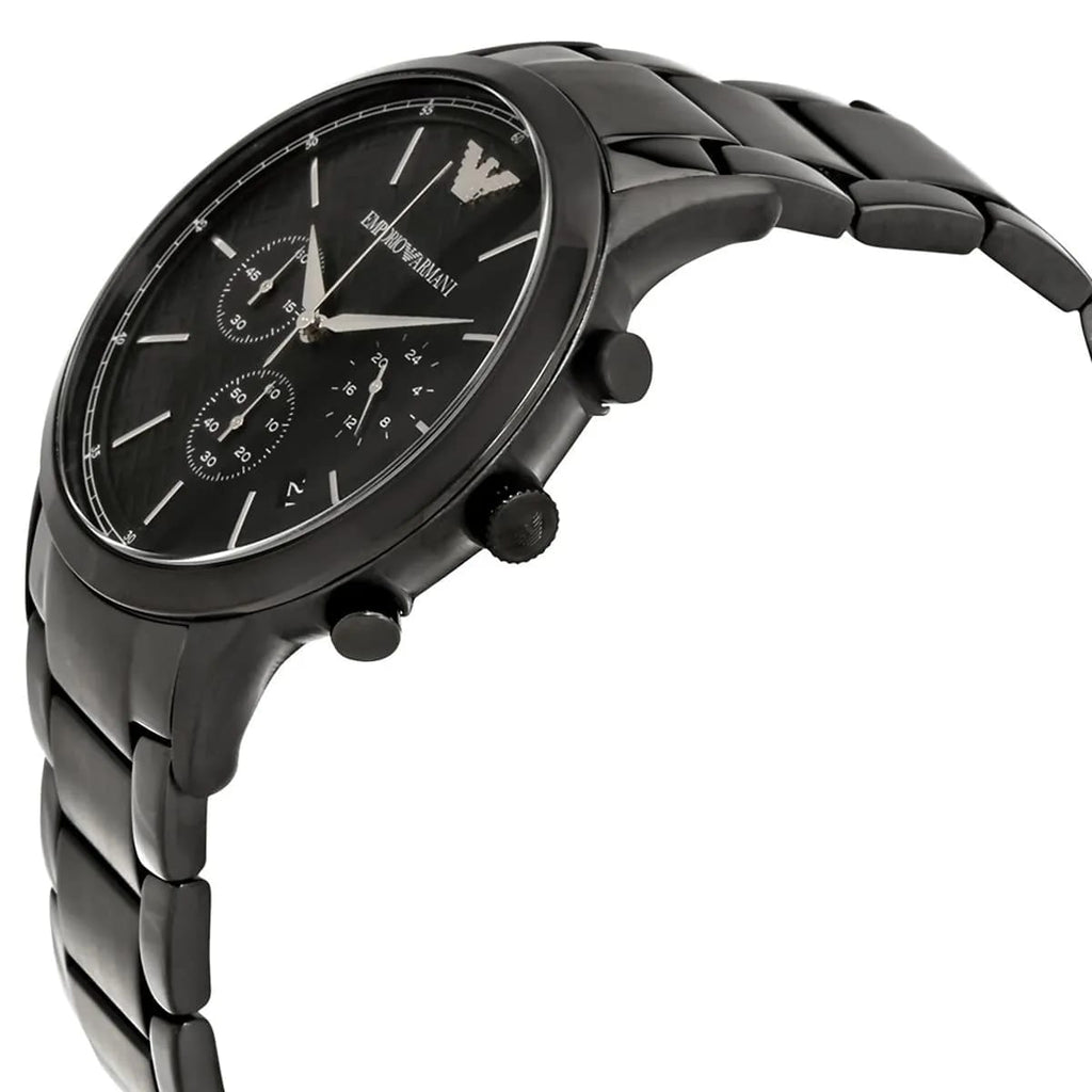 Emporio Armani Renato AR2485 Men's Chronograph Watch – Black & Black Stainless Steel Bracelet