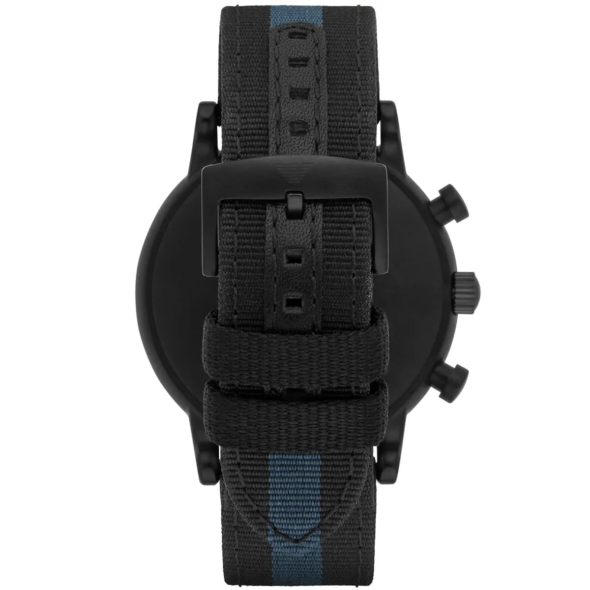 Emporio Armani Luigi AR1948 Men's Chronograph Watch – Black & Blue Textile Strap