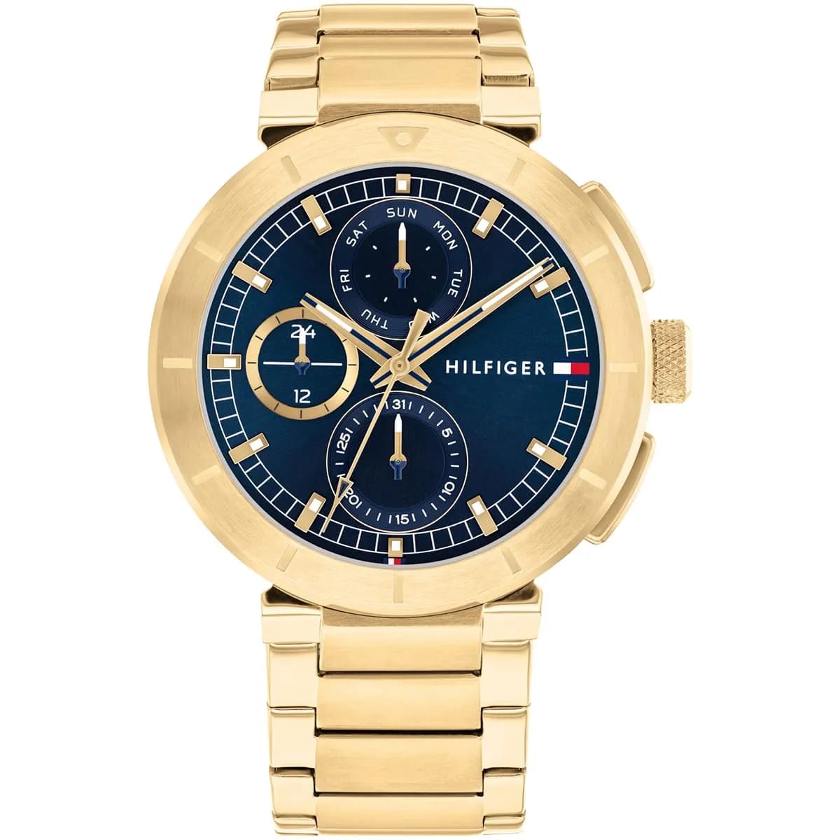Tommy Hilfiger Signature 1792118 Men's Multi-Function Watch – Blue & Gold Stainless Steel Bracelet
