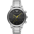 Emporio Armani Luigi AR11324 43mm Men's Chronograph Watch – Black & Yellow Stainless Steel Bracelet