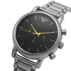 Emporio Armani Luigi AR11324 43mm Men's Chronograph Watch – Black & Yellow Stainless Steel Bracelet