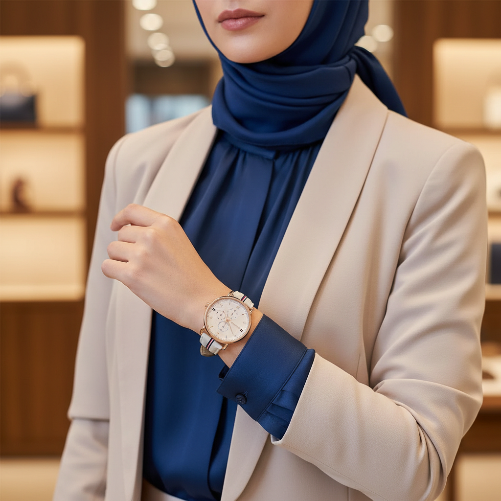 Tommy Hilfiger Lily 1782659 38mm Women's Multi-Function Watch – Beige & Beige Genuine Leather Strap