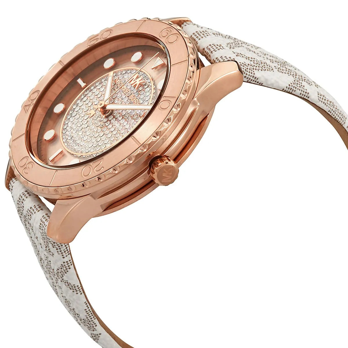 Michael Kors Runway MK6980 37mm Women's Quartz Watch – Pavé Rose Gold with Rose Gold Stainless Steel Bracelet