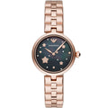Emporio Armani Arianna AR11197 32mm Women's Quartz Watch – Mother-of-Pearl Crystal-Set & Rose Gold Genuine Leather Strap