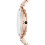 Emporio Armani Arianna AR11197 32mm Women's Quartz Watch – Mother-of-Pearl Crystal-Set & Rose Gold Genuine Leather Strap