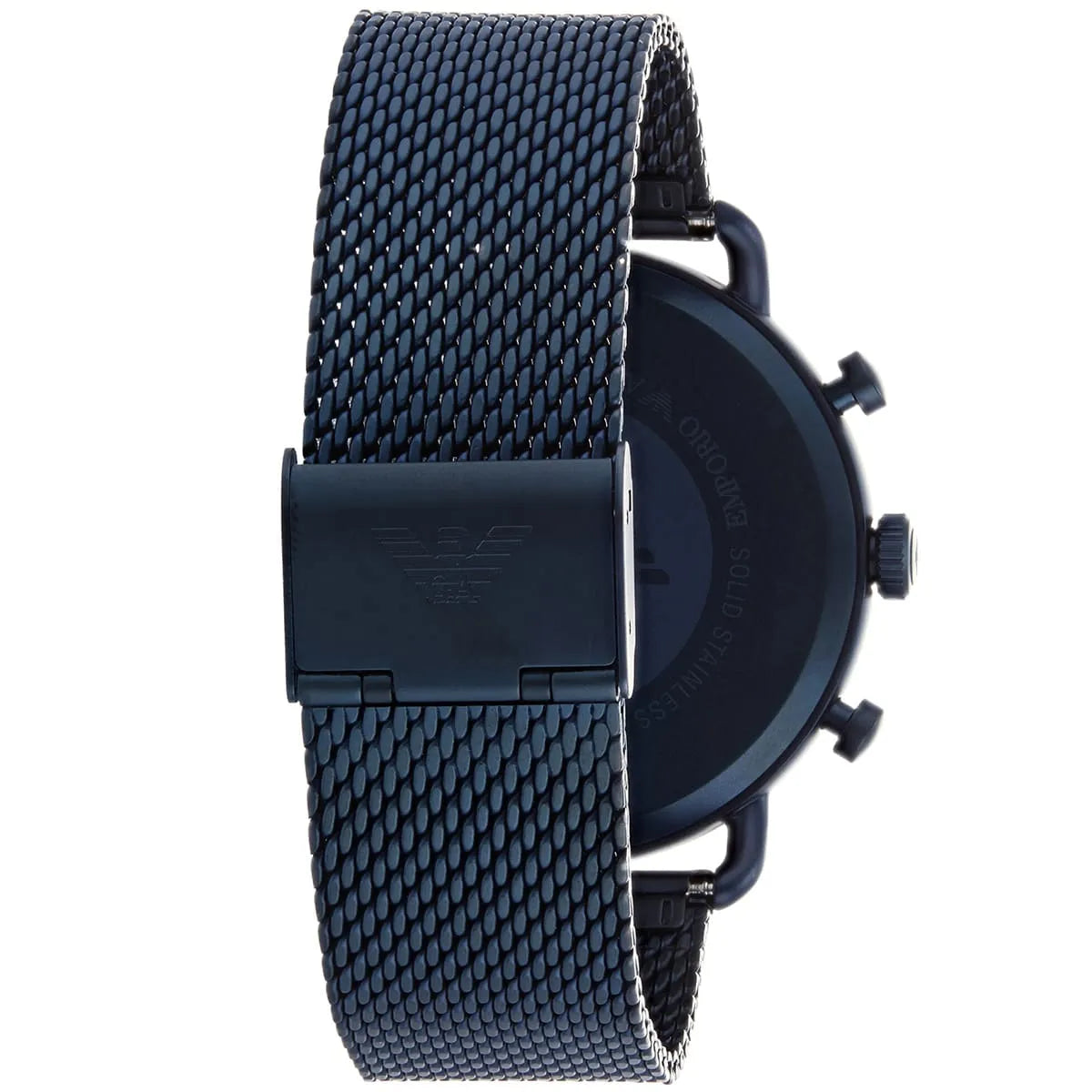 Emporio Armani Aviator AR11289 43mm Men's Chronograph Watch – Blue & Blue Stainless Steel Mesh Bracelet