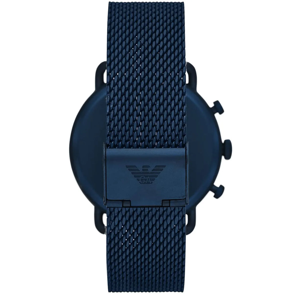Emporio Armani Aviator AR11289 43mm Men's Chronograph Watch – Blue & Blue Stainless Steel Mesh Bracelet