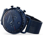 Emporio Armani Aviator AR11289 43mm Men's Chronograph Watch – Blue & Blue Stainless Steel Mesh Bracelet
